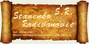 Stamenko Radivanović vizit kartica